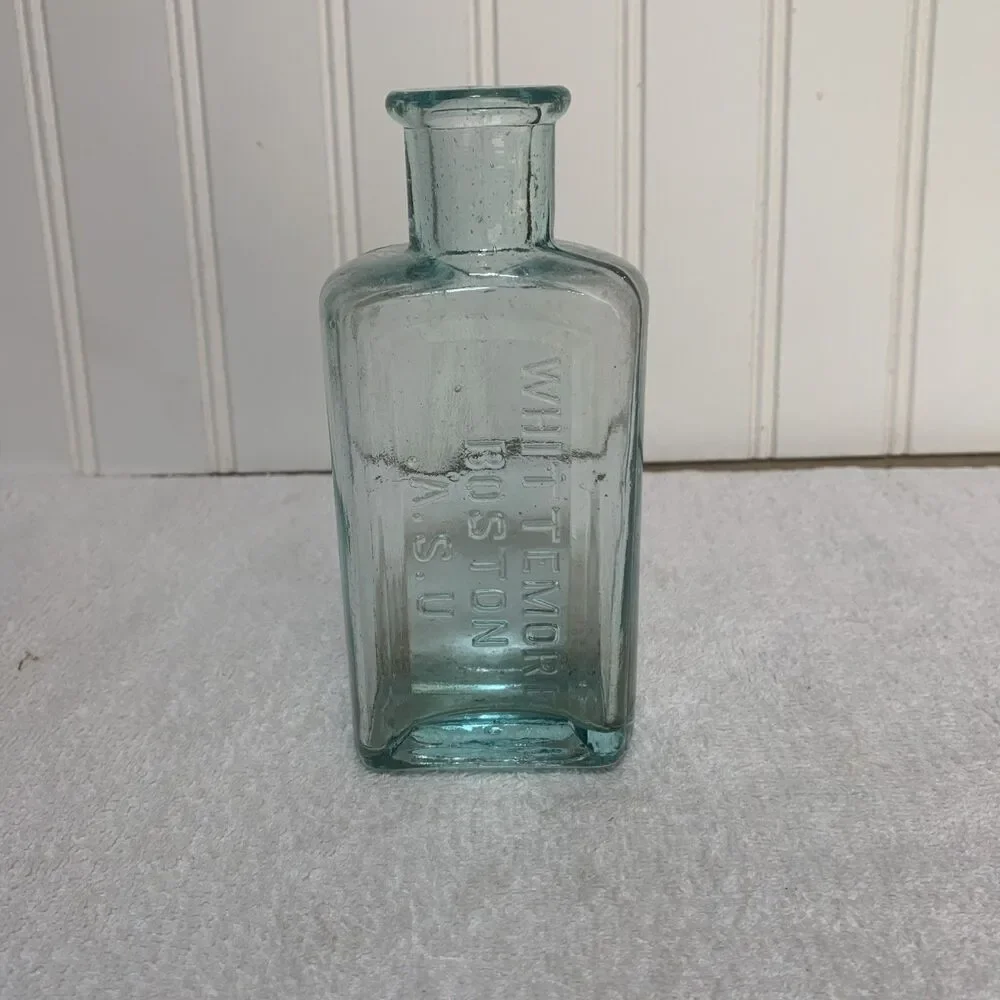 RARE Antique 1890s Whittemore Boston Mass Embossed Bottle 5.5” Backwards USA—ASU